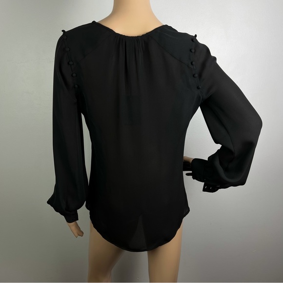 NEW PAIGE REVOLVE BLACK LONG SLEEVE SILK TOP - Picture 7 of 8